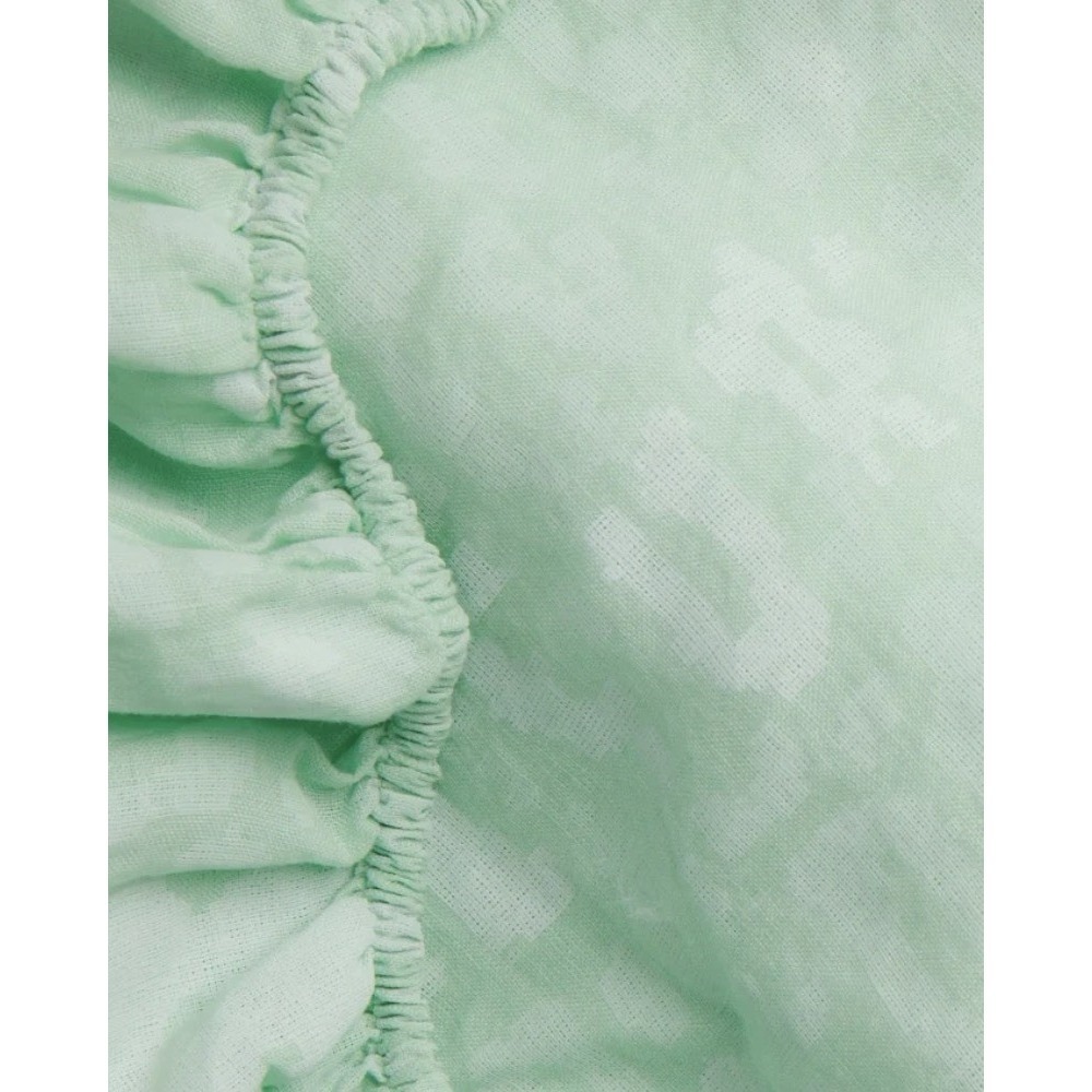Parachute Golf Le Fleur Camo Linen Fitted Sheet Jade Queen Size